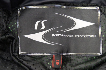 RS PERFORMANCE PROTECTION BLACK LEATHER BIKER TROUSERS SIZE 10 WAIST 28"/LEG 29"