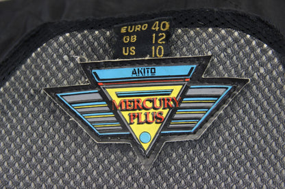 AKITO MERCURY PLUS BLACK LEATHER BIKER JACKET WITH BACK PROTECTOR: SIZE 12