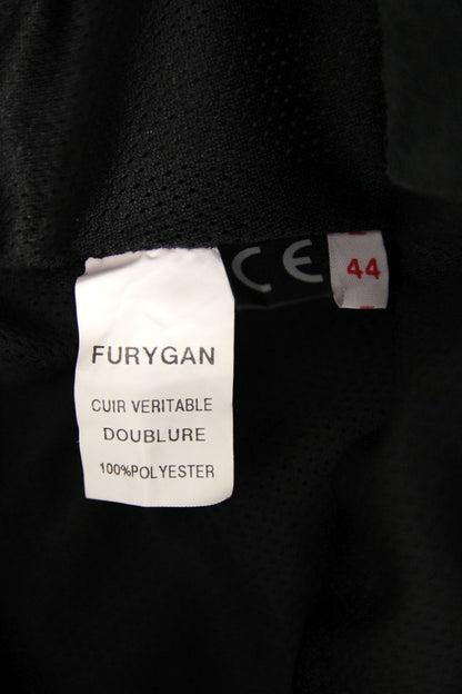 FURYGAN LADIES BLACK LEATHER BIKER TROUSERS WAIST 32 INCHES/INSIDE LEG 27 INCHES