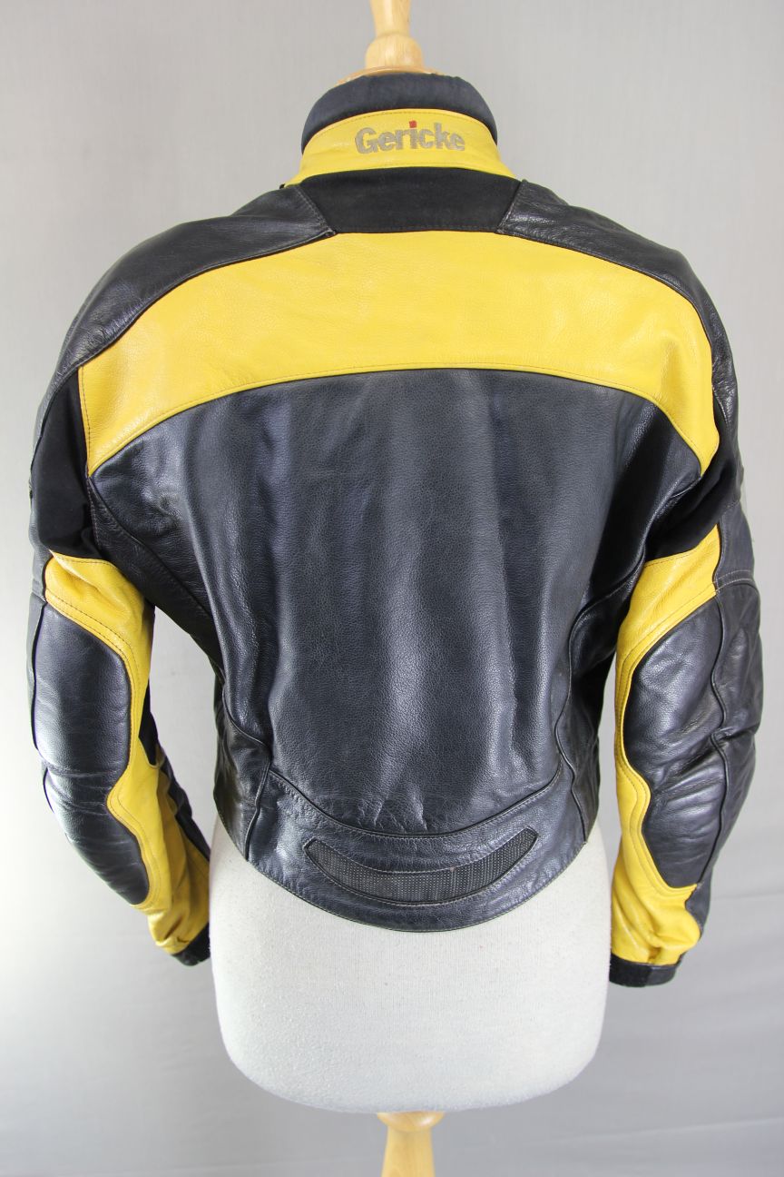 HEIN GERICKE STREETLINE LEATHER BIKER JACKET WITH REMOVABLE CE ARMOUR: SIZE 12