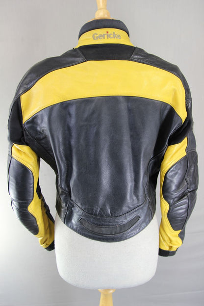 HEIN GERICKE STREETLINE LEATHER BIKER JACKET WITH REMOVABLE CE ARMOUR: SIZE 12