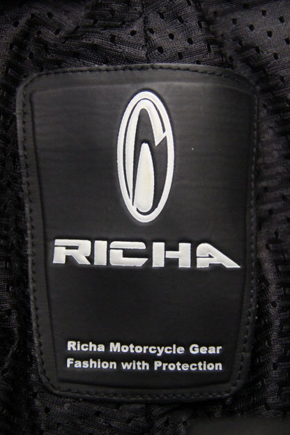 RICHA BLACK LEATHER BIKER TROUSERS: SIZE 12 (SHORT FIT) WAIST 28"/INSIDE LEG 30"