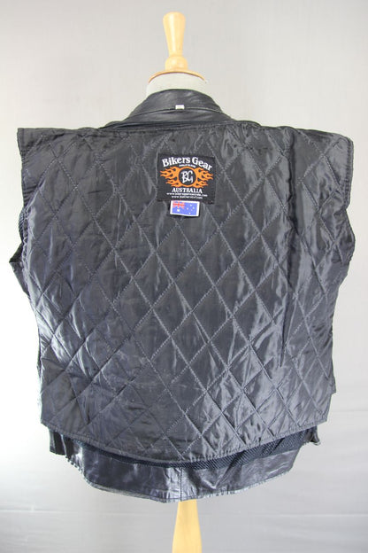 SUPERB BIKERS GEAR BLACK LEATHER JACKET WITH CE ARMOUR & THERMAL LINING: SIZE 20