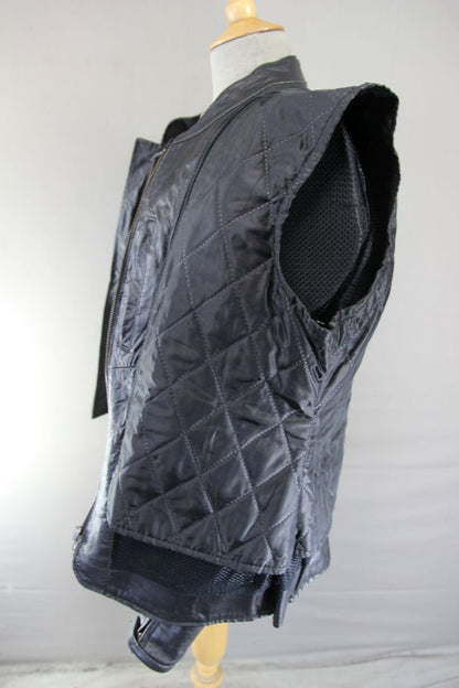 SUPERB BIKERS GEAR BLACK LEATHER JACKET WITH CE ARMOUR & THERMAL LINING: SIZE 20