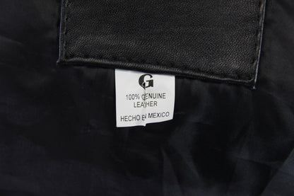 CLASSIC 'BATMAN' BLACK LEATHER BIKER STYLE JACKET 40 INCH