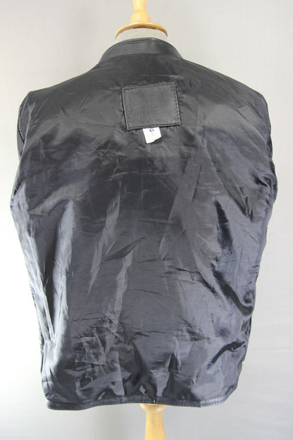 CLASSIC 'BATMAN' BLACK LEATHER BIKER STYLE JACKET 40 INCH