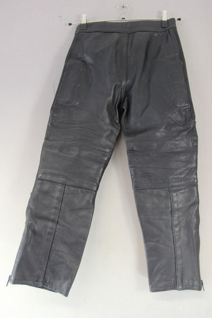 SKINTAN BOYS BLACK LEATHER BIKER TROUSERS/AGE 14/WAIST 26-28 IN/INSIDE LEG 24 IN