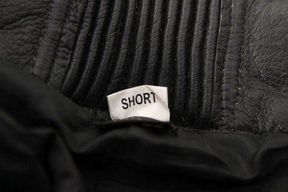 AKITO BLACK LEATHER BIKER TROUSERS WITH HIP & KNEE CE ARMOUR: WAIST 34"/LEG 26"