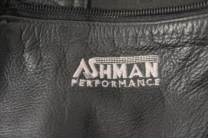 ASHMAN PERFORMANCE BLACK COWHIDE LEATHER BIKER TROUSERS WAIST 34/INSIDE LEG 29"