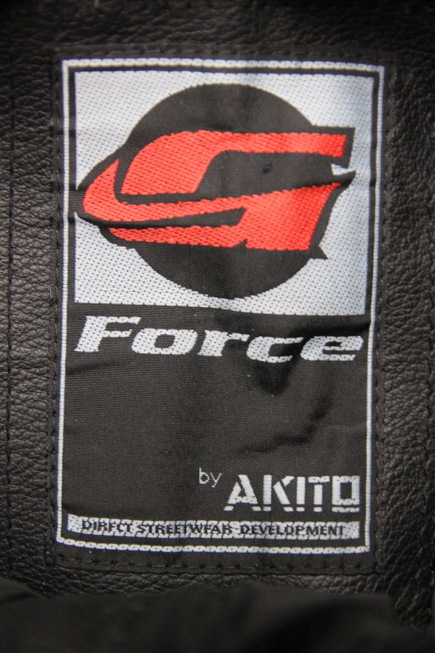 AKITO G-FORCE BLACK LEATHER BIKER TROUSERS: SIZE 10 WAIST 28 IN/INSIDE LEG 28 IN