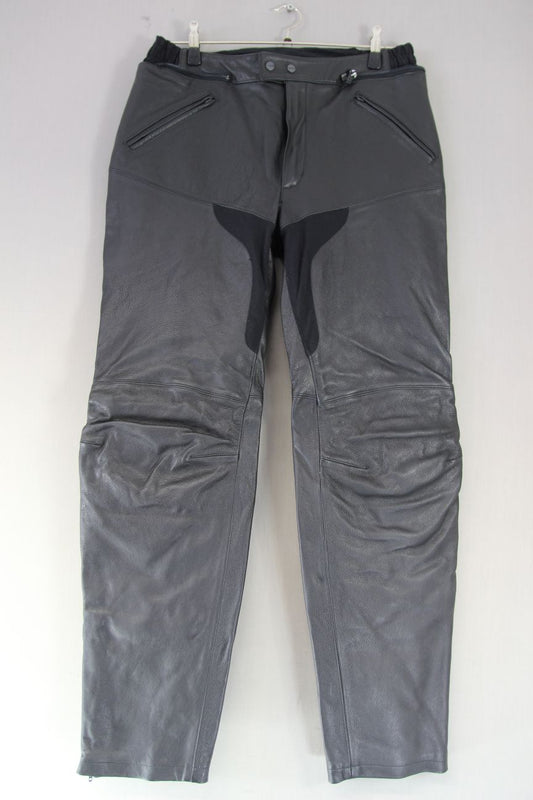 CLASSIC SPIDI BLACK LEATHER BIKER TROUSERS: WAIST 36 INCHES/INSIDE LEG 33 INCHES