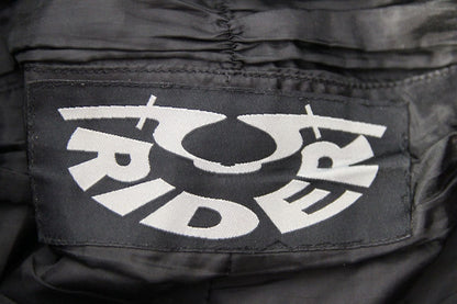RIDER BLACK LEATHER BIKER TROUSERS SIZE 10: WAIST 30 INCHES/INSIDE LEG 28 INCHES
