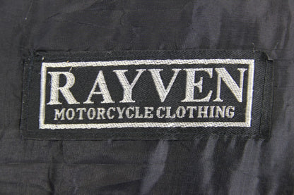 RAYVEN CLASSIC BLACK LEATHER BIKER JACKET: SIZE 10