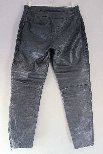 JUST BIKERS THINSULATE 3M THERMAL LINED BLACK LEATHER TROUSERS WAIST 36"/LEG 31"