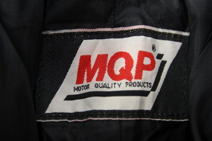 MQP BLACK LEATHER BIKER TROUSERS: SIZE 10 WAIST 24 INCH/INSIDE LEG 30 INCH
