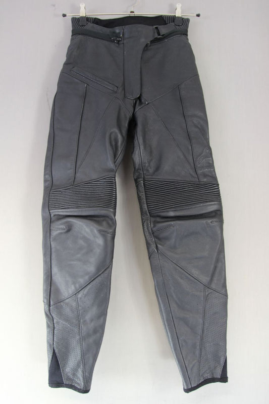 ALPINESTARS STELLA BLACK LEATHER BIKER TROUSERS WITH CE KNEE ARMOUR: SIZE 4-6