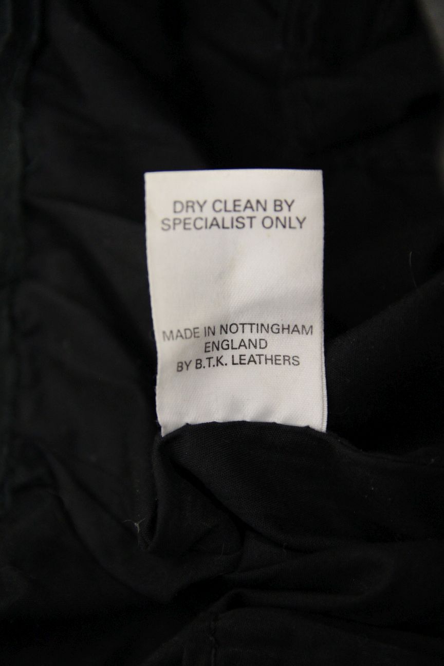 BRITISH MADE BTK LEATHERS BLACK COWHIDE BIKER TROUSERS WAIST 26 INCH/LEG 29 INCH