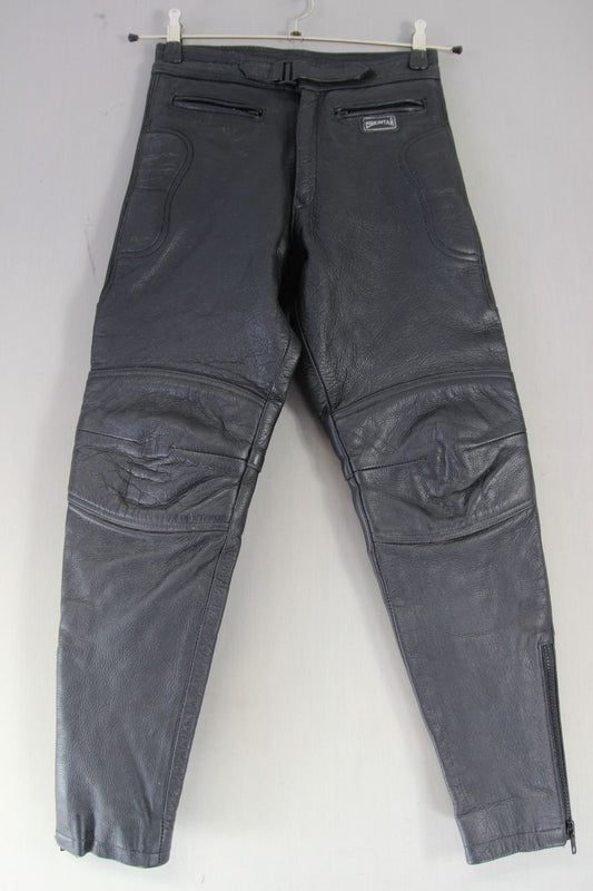 SKINTAN BOYS BLACK LEATHER BIKER TROUSERS/AGE 14/WAIST 26 IN/INSIDE LEG 27 IN