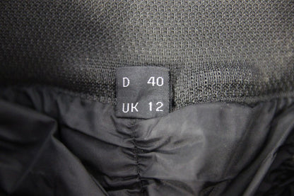 AKITO BLACK LEATHER BIKER TROUSERS + KNEE CE ARMOUR: SIZE 12 WAIST 28IN/LEG 29IN