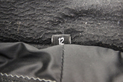 RICHA BLACK LEATHER BIKER TROUSERS: SIZE 12/WAIST 30 INCHES/INSIDE LEG 28.5 INCH
