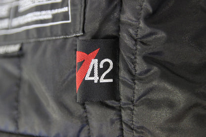 DAINESE BLACK & SILVER LEATHER BIKER JACKET WITH CE ARMOUR & THERMAL LINING 32IN