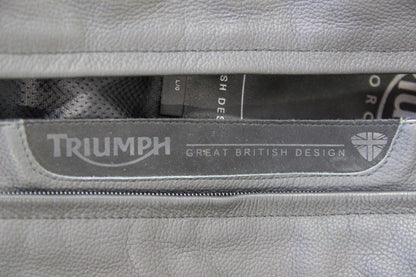 TRIUMPH LADIES BLACK LEATHER BIKER JACKET WITH CE ARMOUR SIZE L/G 38 INCH CHEST