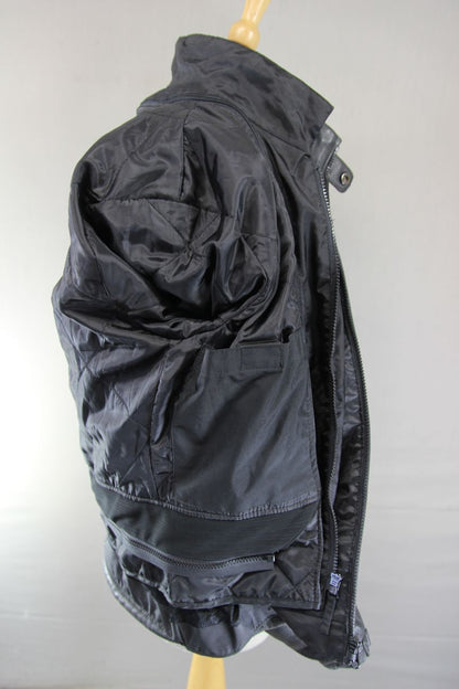 ARLEN NESS BLACK LEATHER/GORE-TEX BIKER JACKET WITH ADDITIONAL LININGS 36-38"/S