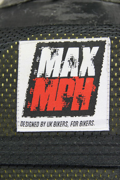 MAX MPH BLACK LEATHER BIKER JACKET WITH BACK, SHOULDER & ELBOW CE ARMOUR 40 INCH