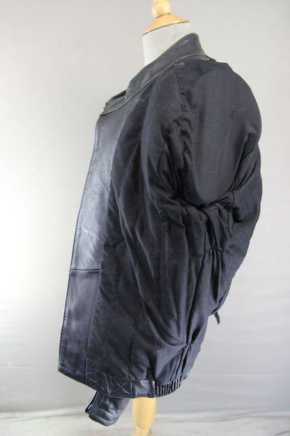 ASHY AMX PRIME HIDE LEATHER BIKER JACKET+BACK/SHOULDER/ELBOW PROTECTORS 34-36"