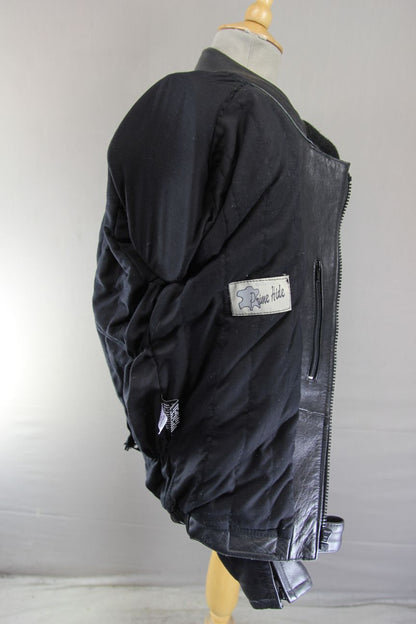 ASHY AMX PRIME HIDE LEATHER BIKER JACKET+BACK/SHOULDER/ELBOW PROTECTORS 34-36"