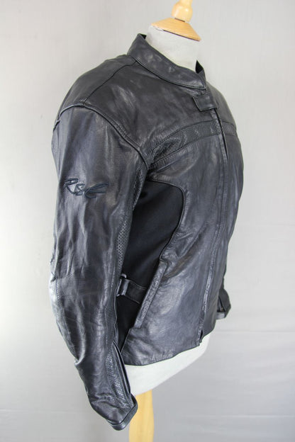 RST FEMME COLLECTION BLACK LEATHER BIKER JACKET + CE ARMOUR/THERMAL LINING SZ 14