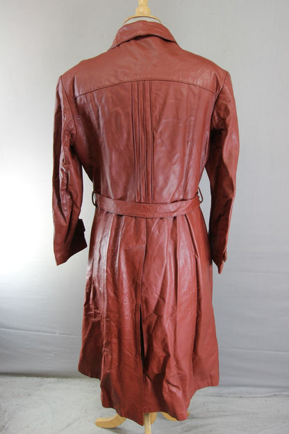 VINTAGE 70S BROWN SUEDE & LEATHERCRAFT LTD CLASSIC FULL LENGTH TRENCHCOAT 36-38"