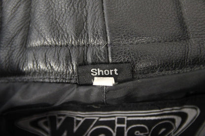 WEISE BLACK LEATHER BIKER TROUSERS WITH CE KNEE ARMOUR WAIST 36"/LEG 27" (SHORT)