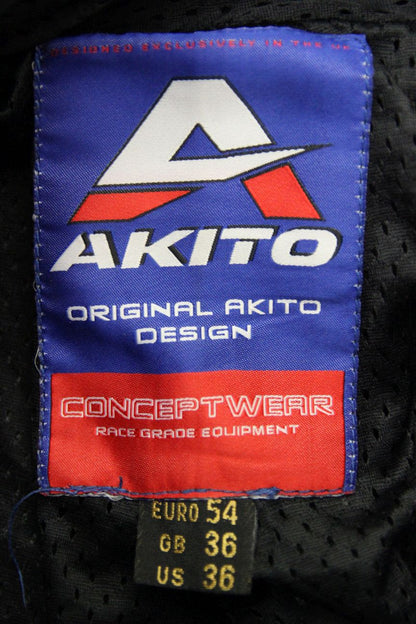 AKITO LEATHER BIKER TROUSERS WITH CE ARMOUR & KNEE SLIDERS: WAIST 34-36"/LEG 35"