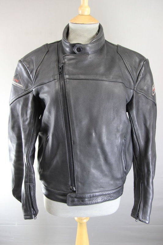 CLASSIC SWIFT LEATHERS BLACK BIKER JACKET 38 INCH
