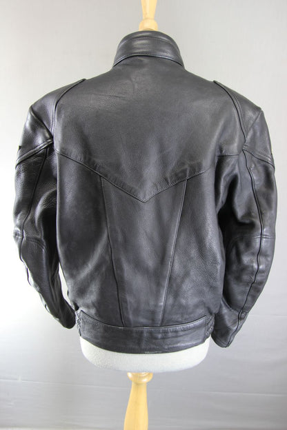 CLASSIC SWIFT LEATHERS BLACK BIKER JACKET 38 INCH