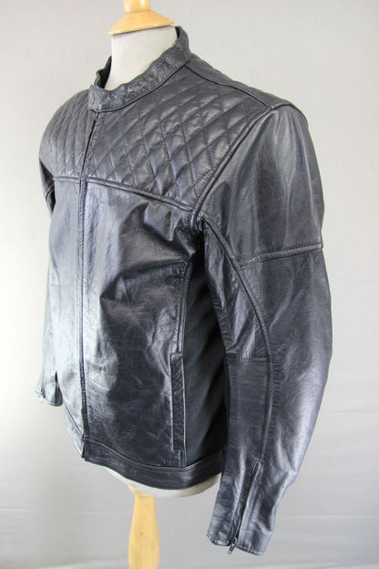COURSE 'BOOMER' BLACK BUFFALO LEATHER BIKER JACKET WITH CE ARMOUR 42 INCH/LARGE