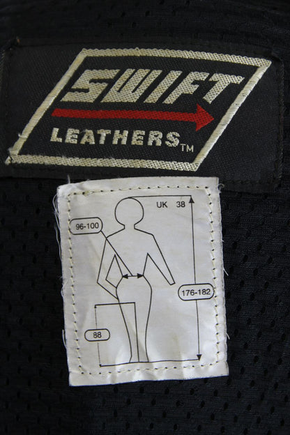 CLASSIC SWIFT LEATHERS BLACK BIKER JACKET 38 INCH