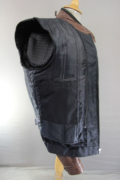 STINA MOTO BROWN LEATHER BIKER JACKET WITH CE ARMOUR & THERMAL LINING 40 IN/MED