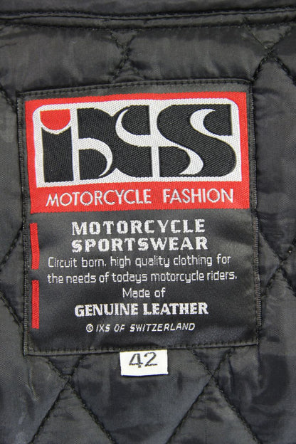 IXS LEATHER BIKER JACKET + SHOULDER & ELBOW CE ARMOUR & THERMAL LINING 36-38 IN