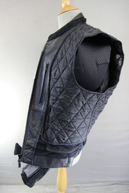 IXS LEATHER BIKER JACKET + SHOULDER & ELBOW CE ARMOUR & THERMAL LINING 36-38 IN