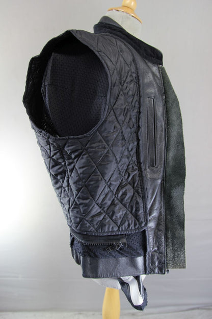 IXS LEATHER BIKER JACKET + SHOULDER & ELBOW CE ARMOUR & THERMAL LINING 36-38 IN