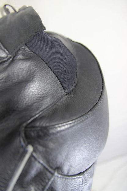 REKO RACING BLACK LEATHER BIKER JACKET WITH CE ARMOUR & THERMAL LINING 36-38IN/S