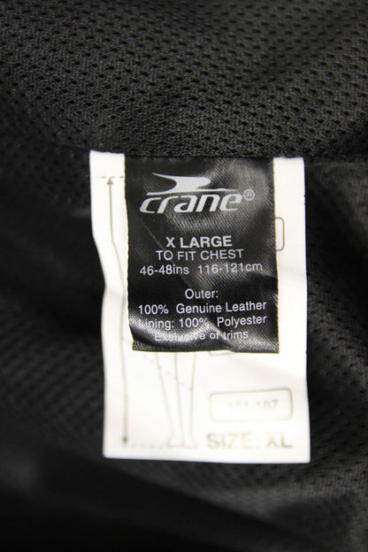 CRANE BLACK LEATHER BIKER JACKET WITH THERMAL LINING 46-48 INCHES/XL